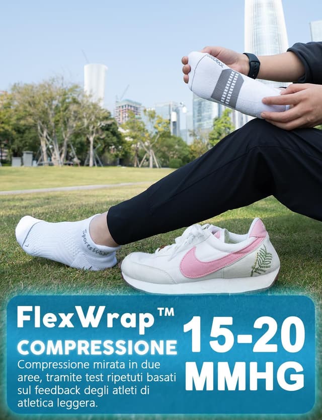 Detalle de Juclise Calzini da corsa invisibili con compressione 15-20 mmHg Coolmax Bamboo da donna