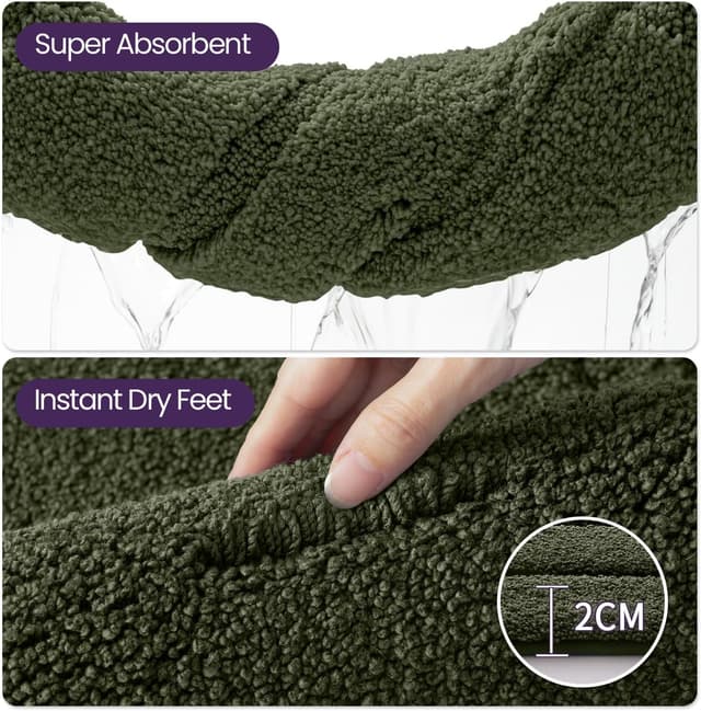 Thumbnail 6 de DEXI Bath Mat 60 x 110 cm in green – extra soft, absorbent microfiber with non-slip backing