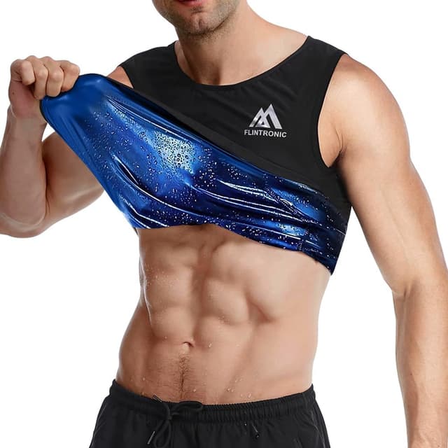 Detalle de Flintronic gilet de sudation pour homme (sauna) — débardeur affinent pour entraînement cardio