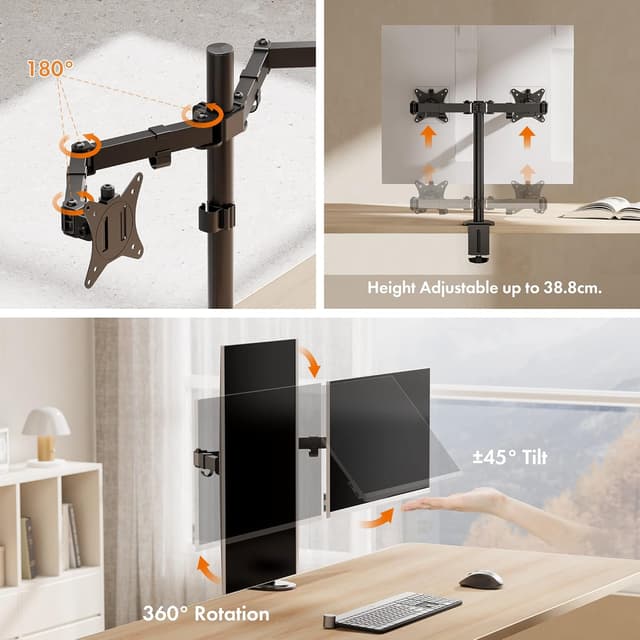 Thumbnail 1 de VonHaus Dual Monitor Stand 13-32