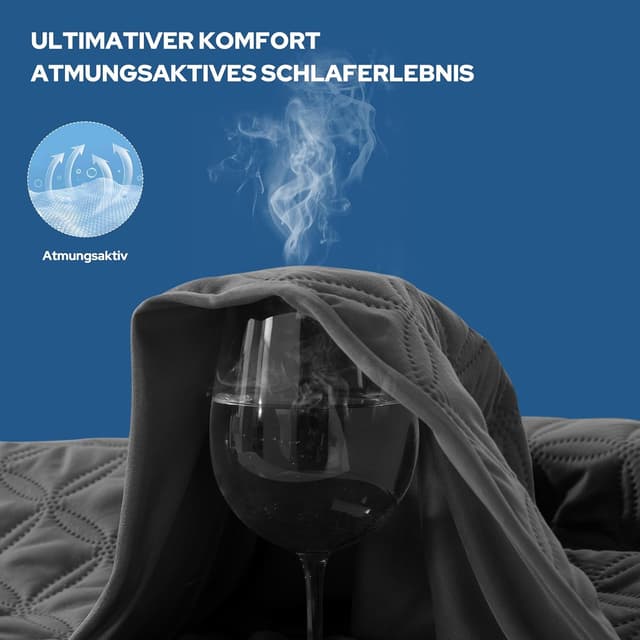 Detalle de BEDLORE Matratzenschoner 120 x 200 cm – wasserdichte Auflage mit tiefer Tasche, grau