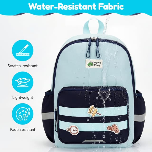 Thumbnail 6 de PROTAURI Sac à dos enfant maternelle 3-7 ans avec sangle de poitrine, bandes réfléchissantes et compartiment 9 L (bleu)