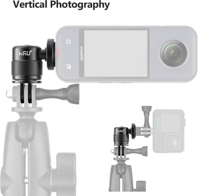 Detalle 2 de HSU Camera Adapter for Insta360 with 1/4-20 mount and adjustable aluminium head