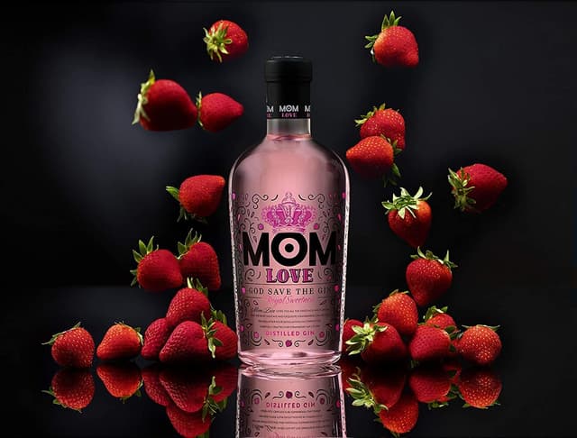 Detalle 1 de MOM Love - Ginebra Premium de Fresa - 700 ml 🍓