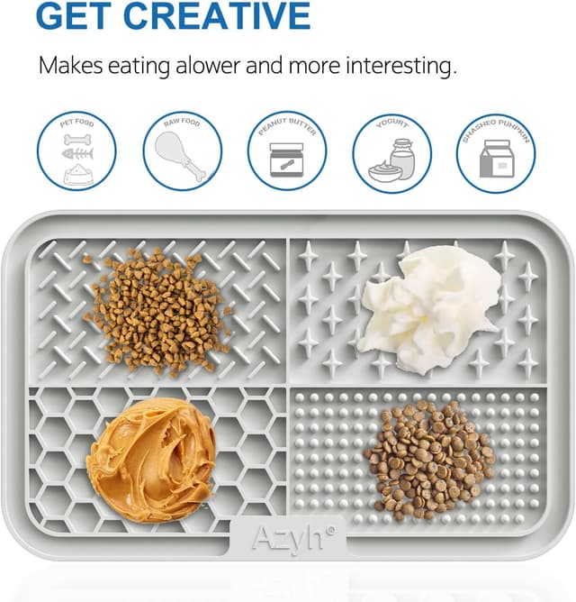 Detalle de Azyh tappetino da leccare Slow Feeder per cani e gatti (confezione da 2) per alimentazione lenta e digestione