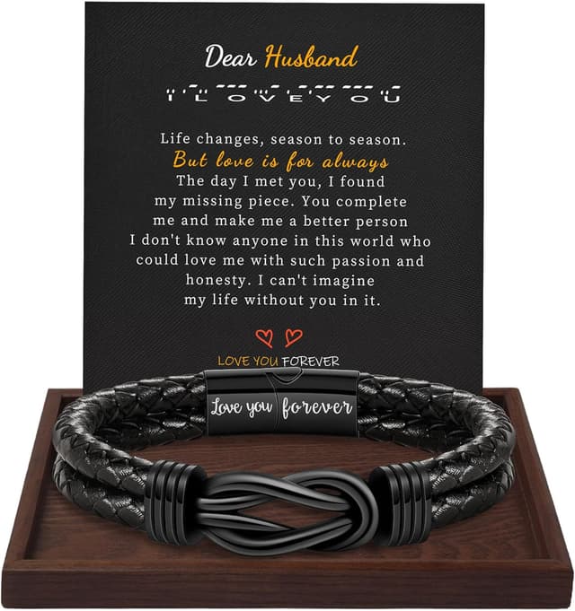 Imagen de BTYSUN Leather Infinity Cuff Bracelet for Men en OfertitasTOP