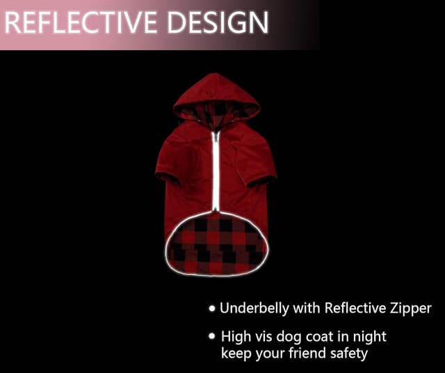 Thumbnail 6 de Red Waterproof Dog Coat with Legs L