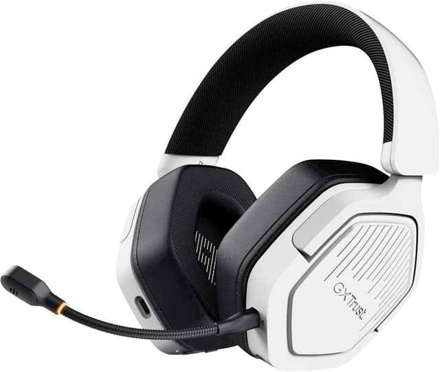 Detalle de Trust Gaming GXT 1493W Ravox Wireless Gaming Headset (Bluetooth + 2,4 GHz) mit Mikrofon, 50-mm-Treibern, bis zu 70 Std. Akkulaufzeit – Weiß