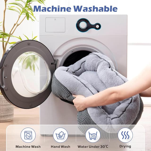 Detalle 2 de INVENHO Medium Dog Bed (30"x24"x9") — Washable Orthopedic Rectangle Pet Bed with Anti-Slip Bottom