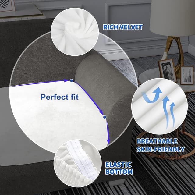 Detalle 2 de CHELZEN Fundas de Sofá de Terciopelo, Protege y Decora 🛋