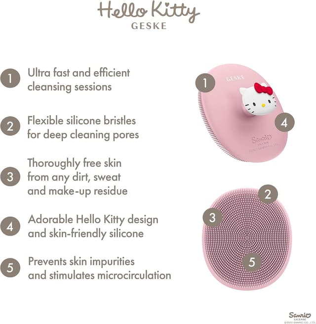 Detalle 2 de GESKE x Hello Kitty SmartAppGuided™ – Spazzola viso 3 in 1 in silicone