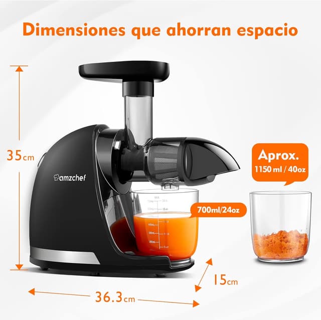 Thumbnail 8 de AMZCHEF Licuadora prensado en frío 🍏 - Extractor de zumos