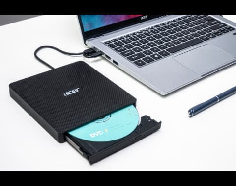 Detalle 1 de Grabadora Acer de CD/DVD portátil con USB-C