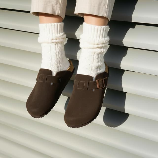 Thumbnail 6 de CUSHIONAIRE Hana suede leather clog — women’s slip-on shoes