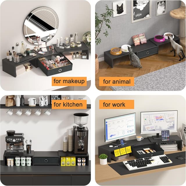 Thumbnail 6 de OYRREU Monitorerhöhung 15,5 cm für 2 Monitore