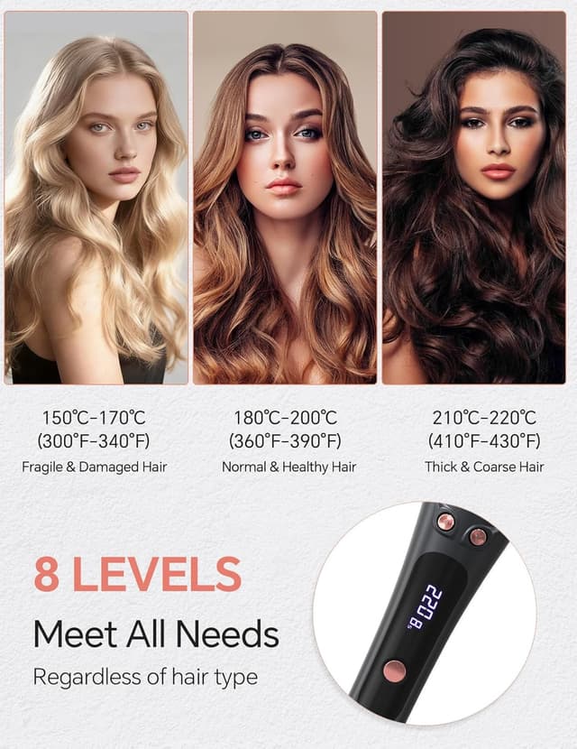 Detalle 2 de LANDOT Automatic Rotating Hair Curler 8‑setting 🎀