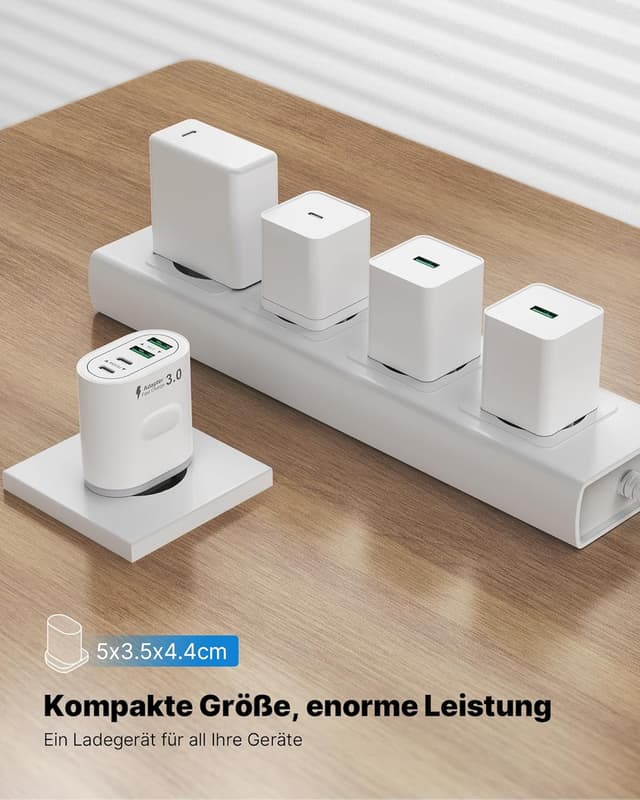 Detalle 2 de 2-Port/4-Port USB-C Ladegerät (60 W) im 2er-Pack mit PD 3.0 für iPhone, iPad & Samsung