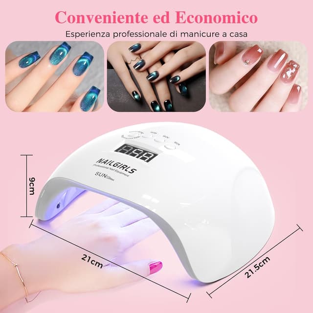 Detalle de NAILGIRLS Lampada UV unghie 220W portatile