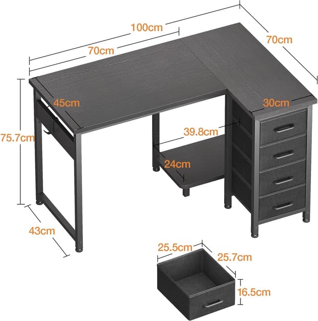 Detalle 1 de Coleshome Scrivania Angolare 100x70cm