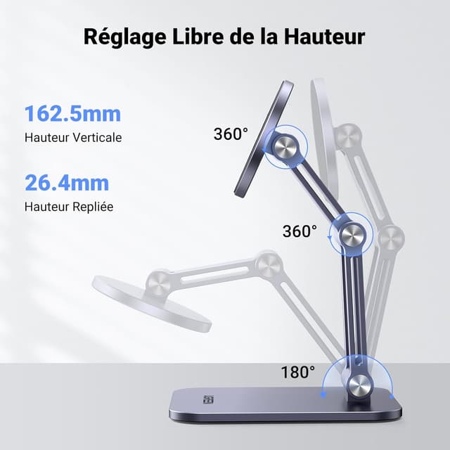 Detalle de UGREEN Support téléphone magnétique bureau