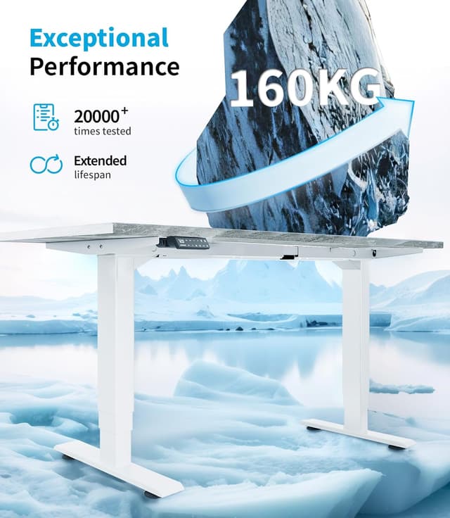 Thumbnail 6 de MAIDeSITe T2 Pro Plus dual-motor height adjustable standing desk frame (white)