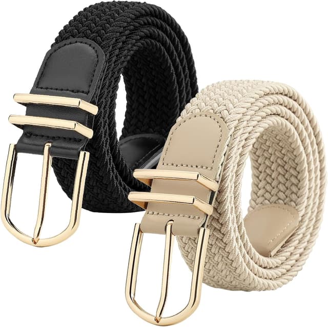 Detalle de WERFORU Flecht-Gürtel elastisch 2er Set