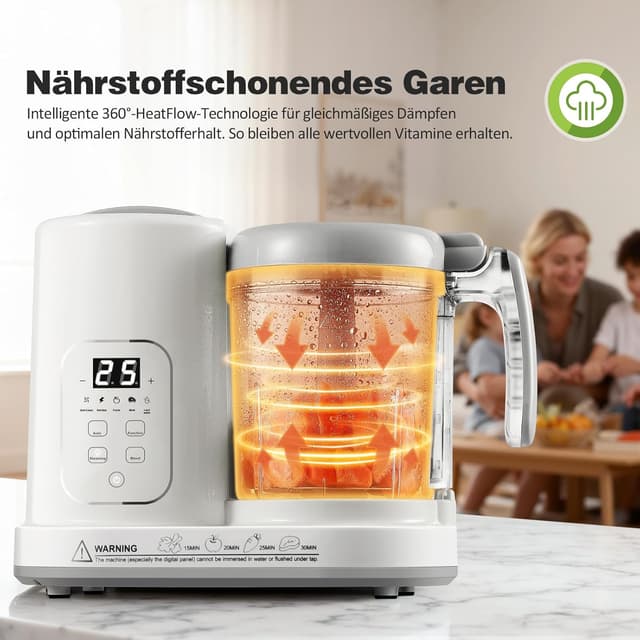Detalle de TopStrong Cuocipappa: omogeneizzatore e baby food maker con controllo touch, vapore, riscalda e autolavaggio