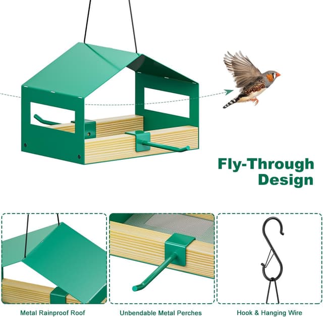 Thumbnail 4 de FANHAO Mangeoire à oiseaux en métal suspendue