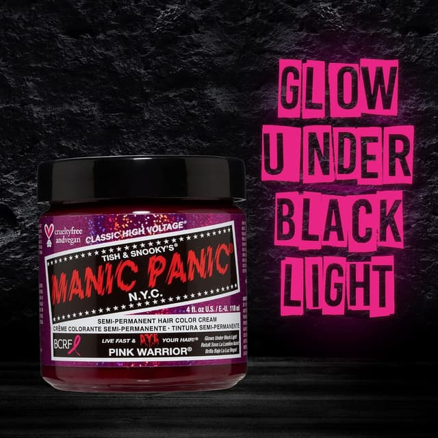 Detalle de Manic Panic Classic High Voltage Pink Warrior – crema colorante semipermanente rosa fucsia (118 ml)