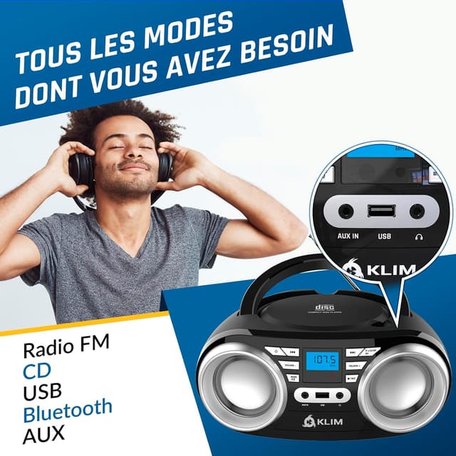 Thumbnail 2 de KLIM B3 Lecteur CD portable 20 stations