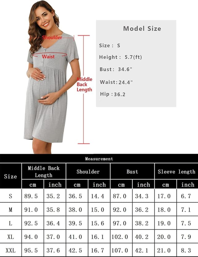 Thumbnail 5 de Bresdk Nightdress Cotton Short Sleeve