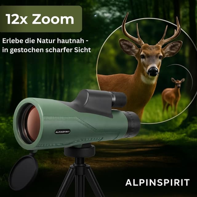 Detalle 2 de AlpinSpirit Monokular 12x50 für Outdoor