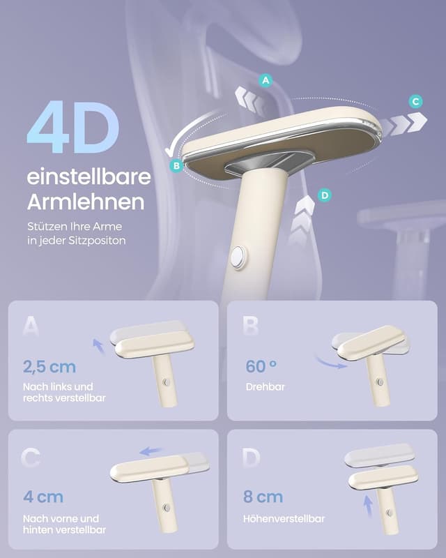 Detalle de SONGMICS OBN067LJ01 ergonomischer Bürostuhl