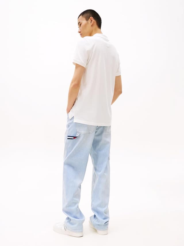 Detalle de Tommy Jeans TJM Slim Placket Polo Ext DM0DM20676 – polo homme en coton biologique (lot de 1)