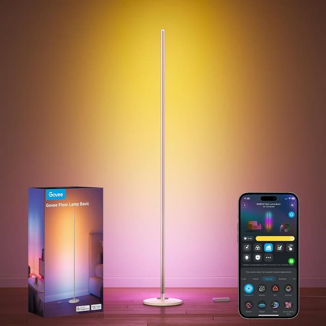 Detalle de Govee RGBIC Floor Lamp Gold – smart LED corner lamp with Alexa & Matter, music sync and DIY colours