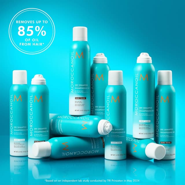 Detalle 2 de Moroccanoil Shampoing Sec Light Tones : rafraîchit les cheveux clairs et aide à équilibrer le ton cuivré