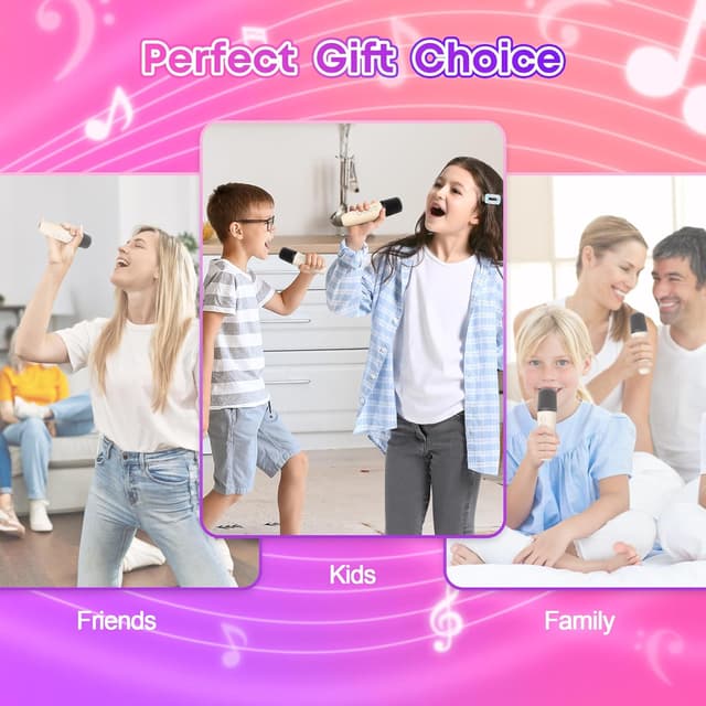 Thumbnail 6 de Gontence Karaoke per Bambini con microfono Bluetooth, luci LED e effetti di voce per 3-12 anni