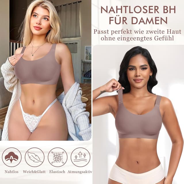 Detalle 1 de Nahtloser BH ohne Bügel für Damen