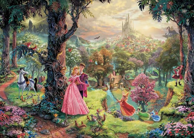Detalle de Schmidt Spiele 59474 Thomas Kinkade Disney Dornröschen 1000 Teile Puzzle