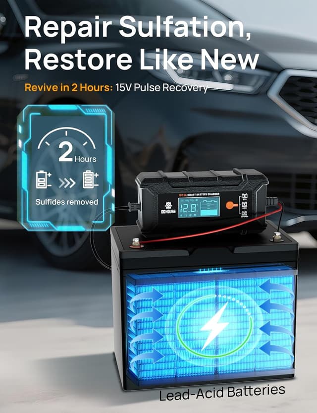 Detalle 2 de DCHOUSE chargeur batterie 12V 5 A