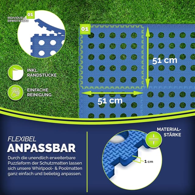 Thumbnail 1 de tillvex 12 tappetini protettivi per piscina 51x51 cm