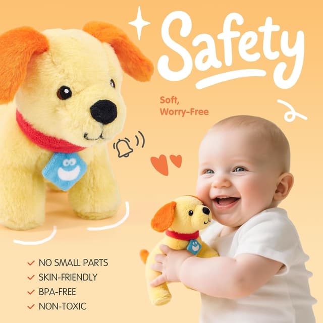 Thumbnail 4 de hahaland Plush Puppy Sensory Toy 6-12 Months