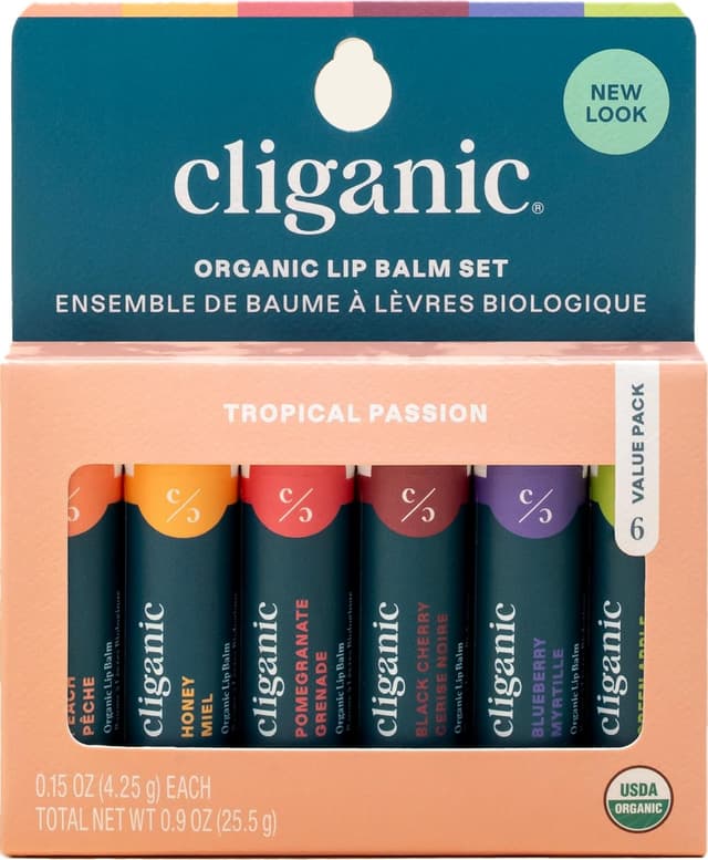 Imagen de Cliganic Organic Lip Balm Set 6-count ๐ฟ๐ en OfertitasTOP