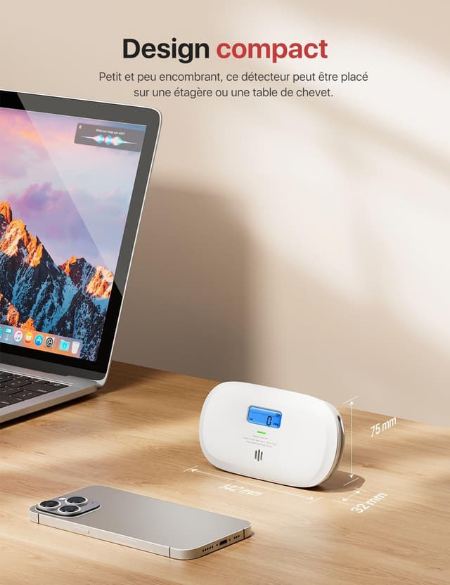 Detalle de X-Sense Détecteur de monoxyde de carbone autonome XC0C-SR (pile remplaçable, durée de vie 10 ans)