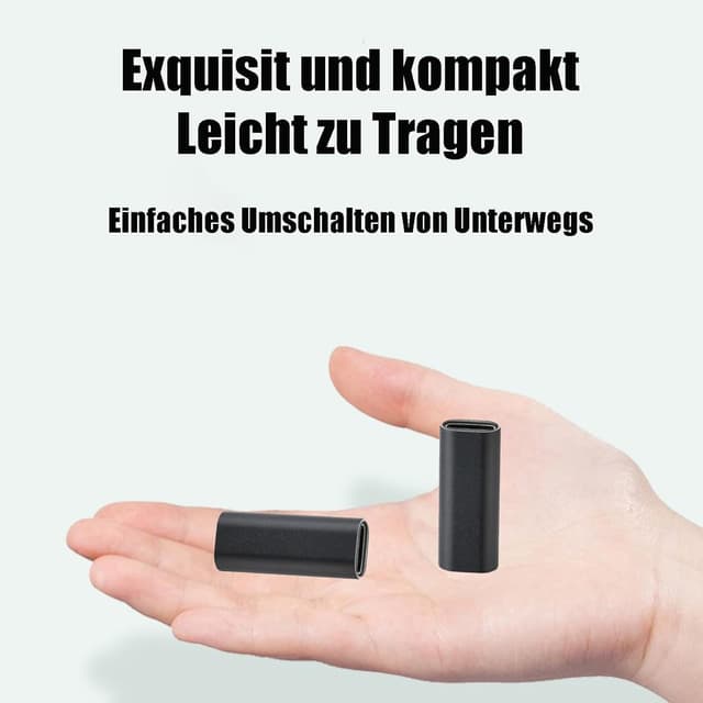 Detalle de Leloco 4× USB‑C 3.1 Adapter (Typ‑C Kupplung) Buchse‑Buchse, 10 Gbps, Schwarz