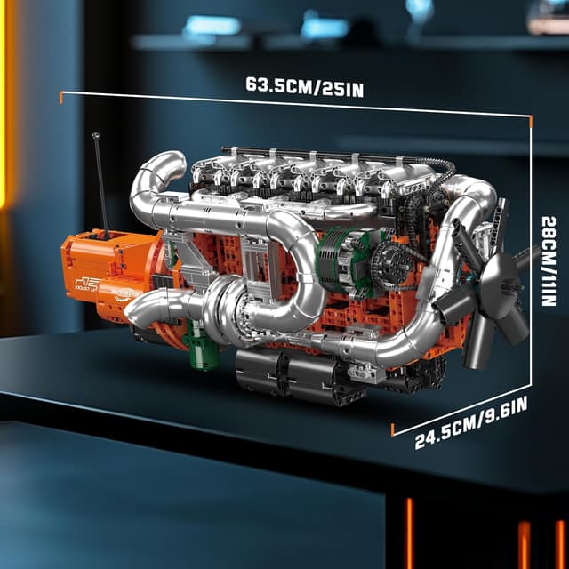 Detalle 2 de Mould King 10200 Technik LKW-Motor – Klemmbaustein-Modell mit 3.236 Teilen (ab 14 Jahren)