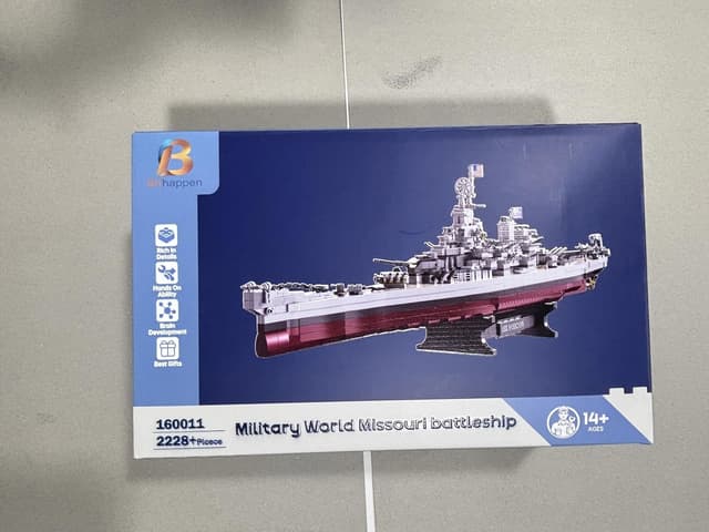 Detalle de Brihappen – Kit de construction du cuirassé Missouri (2228 pièces), grand modèle militaire pour collection