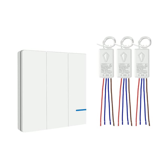 Thumbnail 6 de Thinkbee Funklichtschalter (Lichtschalter Set) mit zusätzlicher Fernbedienung – kabelloser Schalter für Innen und Außen