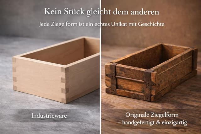 Detalle de MC-Trend 2er-Set Ziegelsteinform aus Holz mit Metallbeschlägen – rustikale Blumenkiste im Vintage-Look, jedes Stück ein Unikat