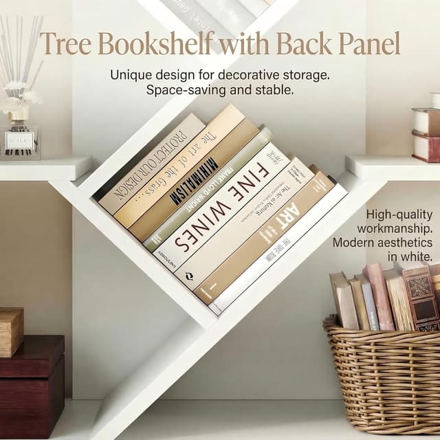 Detalle de IRONCK Bookcase with 2 Drawers, Metal Frame Storage Shelf on Wheels (100x32x100cm) – White